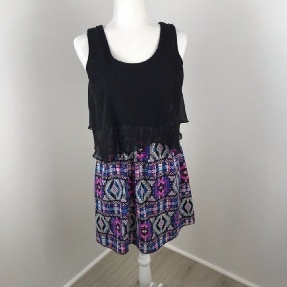 Rue 21 Half Black Half Aztec Pattern Dress Size M